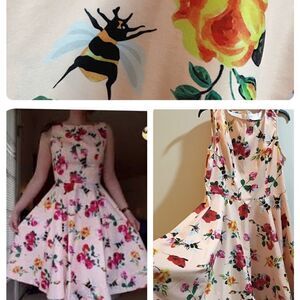 ANNI COCO BLUSH PINK THICK SATIN LIKE FLARE OUT BEE DRESS